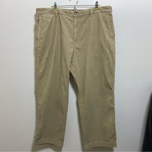 LL Bean Pants Mens 42/30 Inseam Double L Corduroy Flat Front Natural Fit Vintage